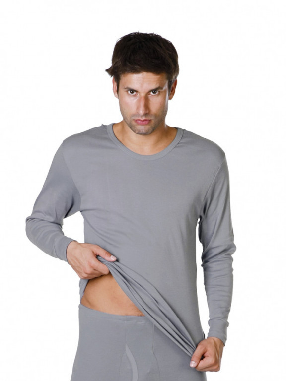 Pánske tričko s dlhým rukávom JAN sivé č.2