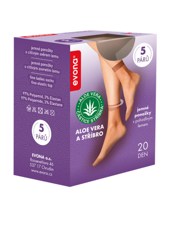 Dámske ponožky SILVERA 1004 telové 5 pack č.2