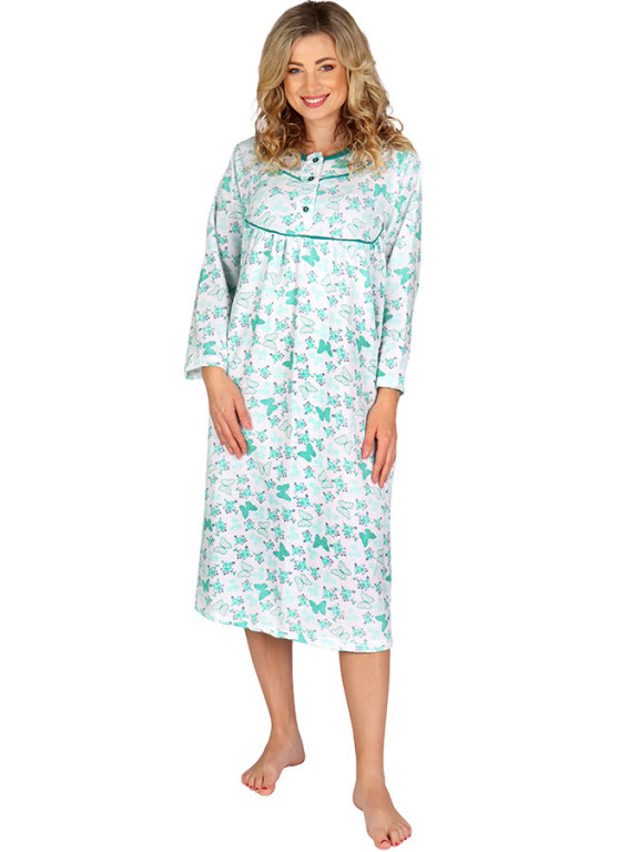 Dámska nočná košeľa P KASANDRA zelený motýľ