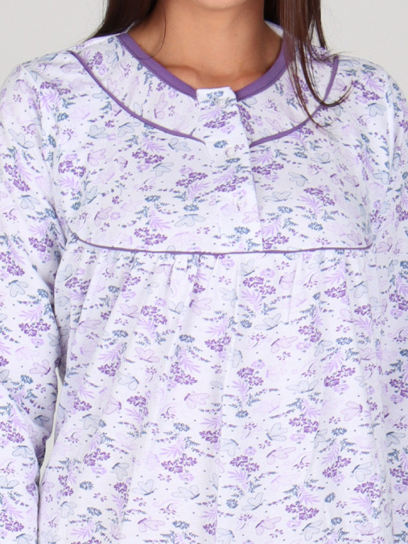 Dámska nočná košeľa P KASANDRA fialový motýľ č.3